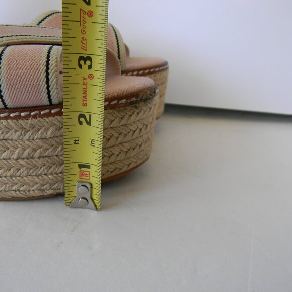 TORY BURCH FREIDA PINK ESPADRILLE PLATFORM WEDGE SANDALS SZ 10M - Picture 10 of 10